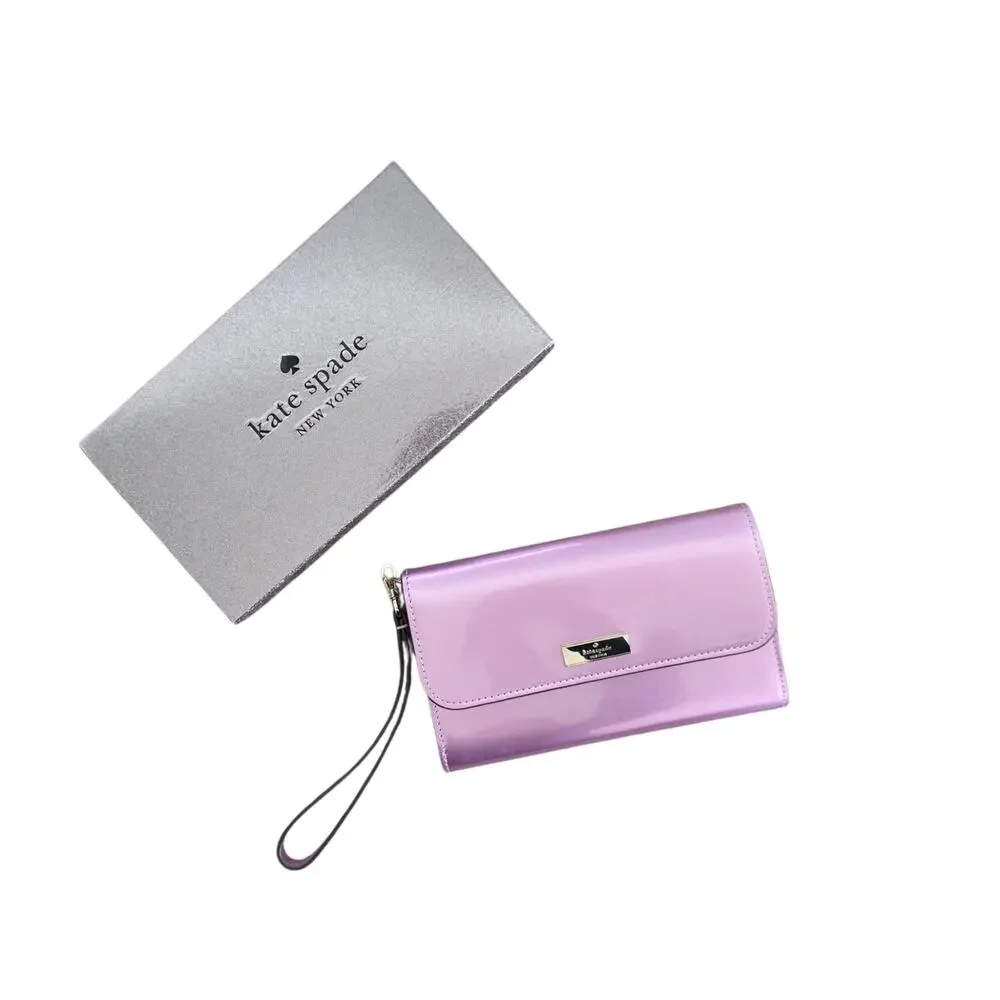 Kate Spade Kenzie Wristlet Wallet Metallic Pink